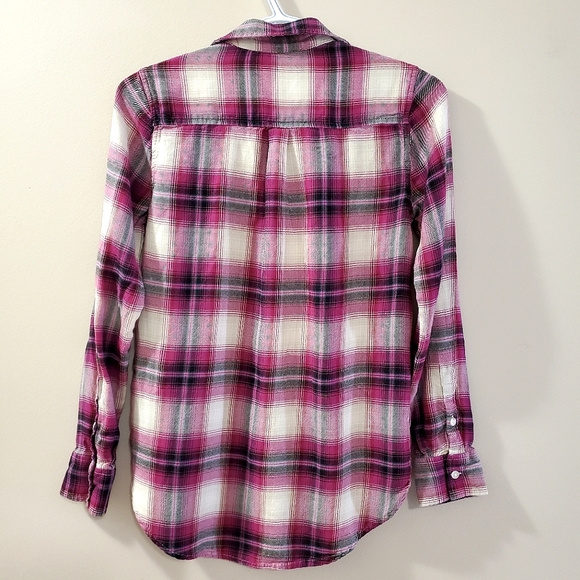 Lucky Brand - Side Button Plaid Shirt - Size XS - Picture 7 of 8
